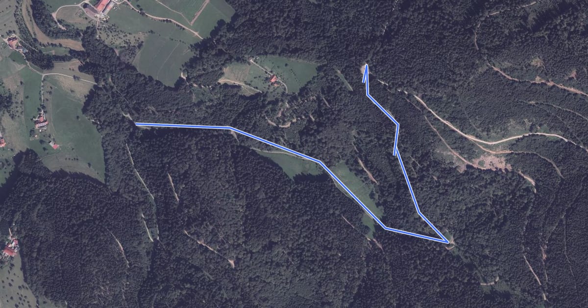 Маршрут Rautschhütte - Wippersbach на спутниковом снимке