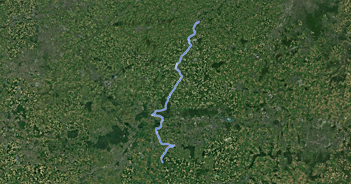 Маршрут RAVeL W1 Entre Dendre et Haut-Pays на спутниковом снимке