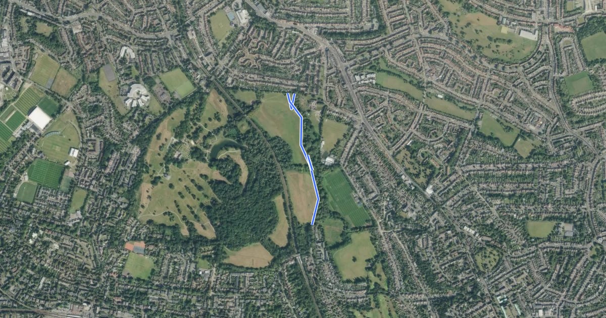 Маршрут Ravensbourne Greenway на спутниковом снимке