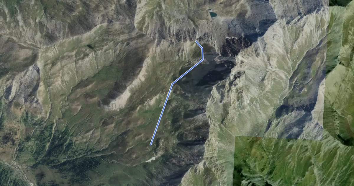 Маршрут Ravin du Bouchet - Col de Valpréveyre на спутниковом снимке
