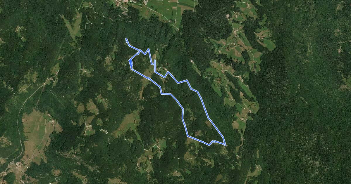Маршрут Razgledni vrhovi nad Črnim Vrhom на спутниковом снимке