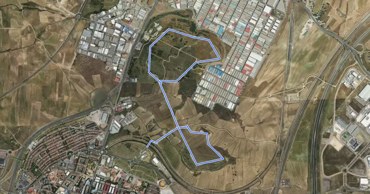 Маршрут RC12: Parla – Parque Forestal La Cantueña на спутниковом снимке