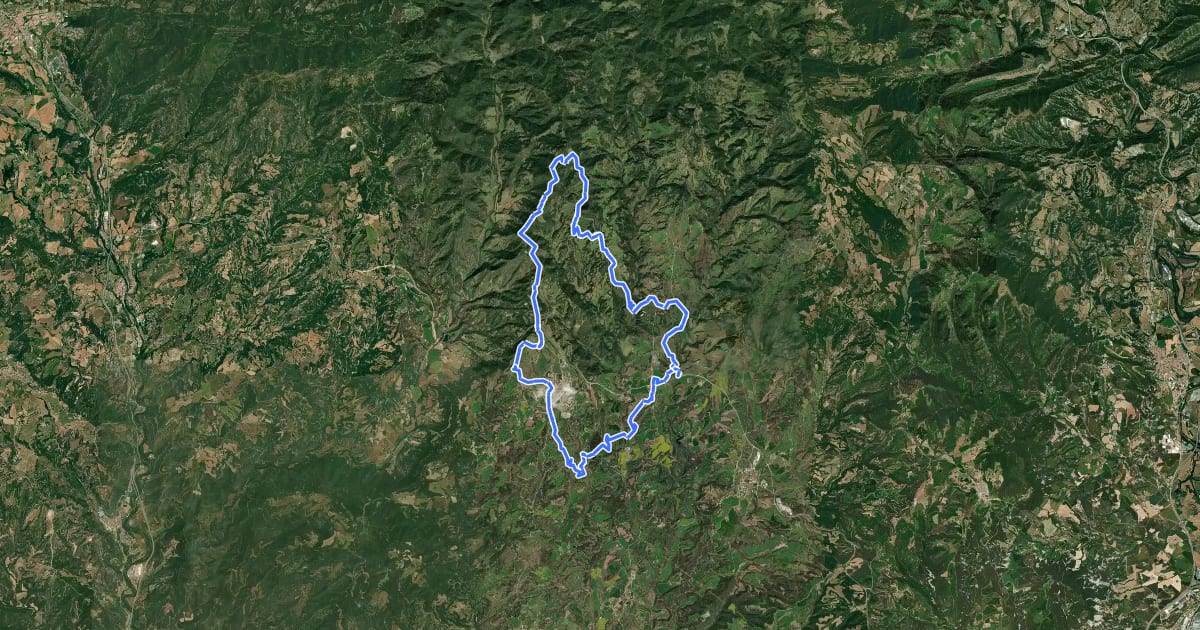Маршрут RE-01 Camins medievals del Lluçanès на спутниковом снимке