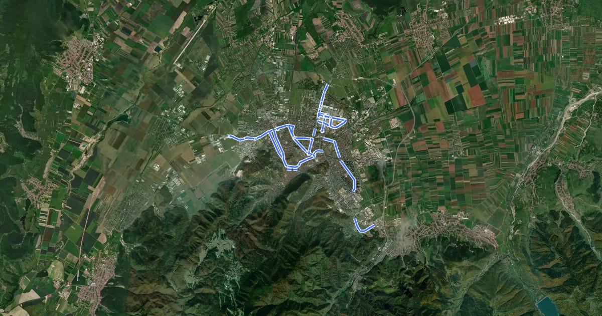 Маршрут Rețeaua locală Brașov на спутниковом снимке