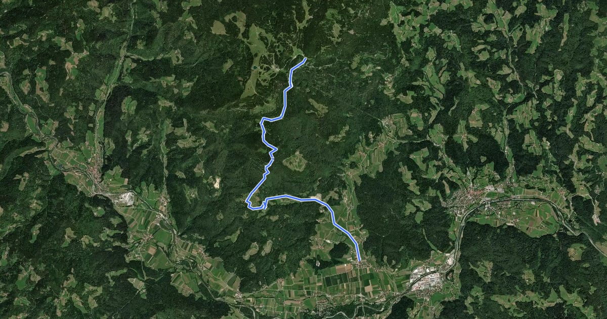 Маршрут Rečica ob Savinji - Ston - Mozirska koča на спутниковом снимке