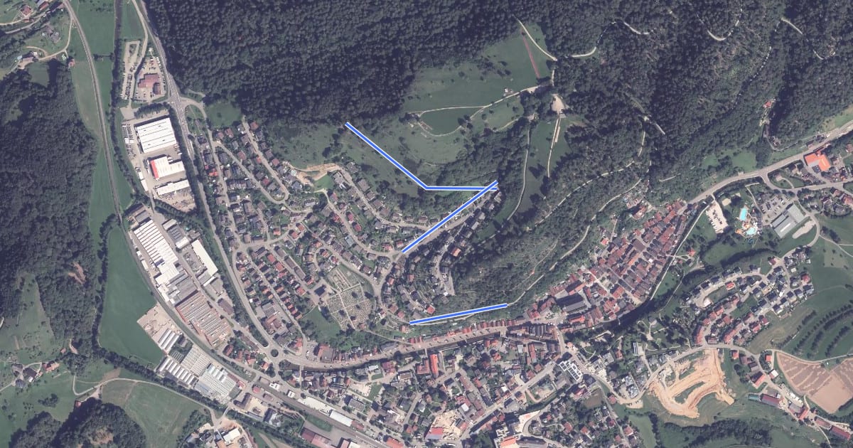 Маршрут Rebberg - Oppenau Am Panoramaweg на спутниковом снимке
