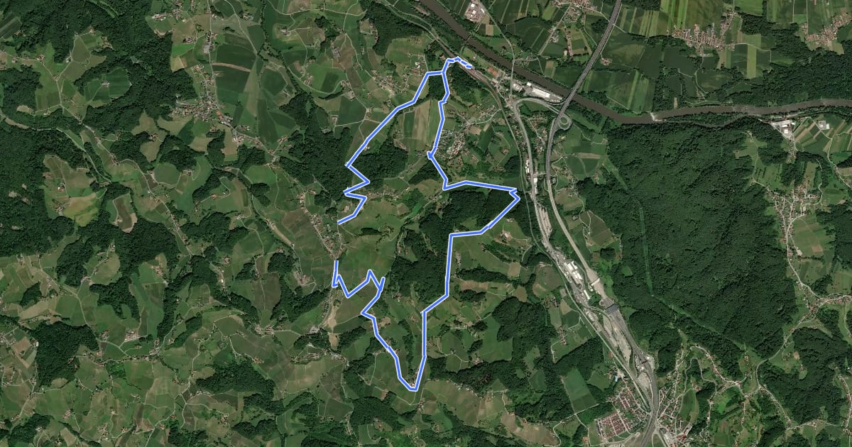 Маршрут Rebenwanderweg Spielfeld на спутниковом снимке