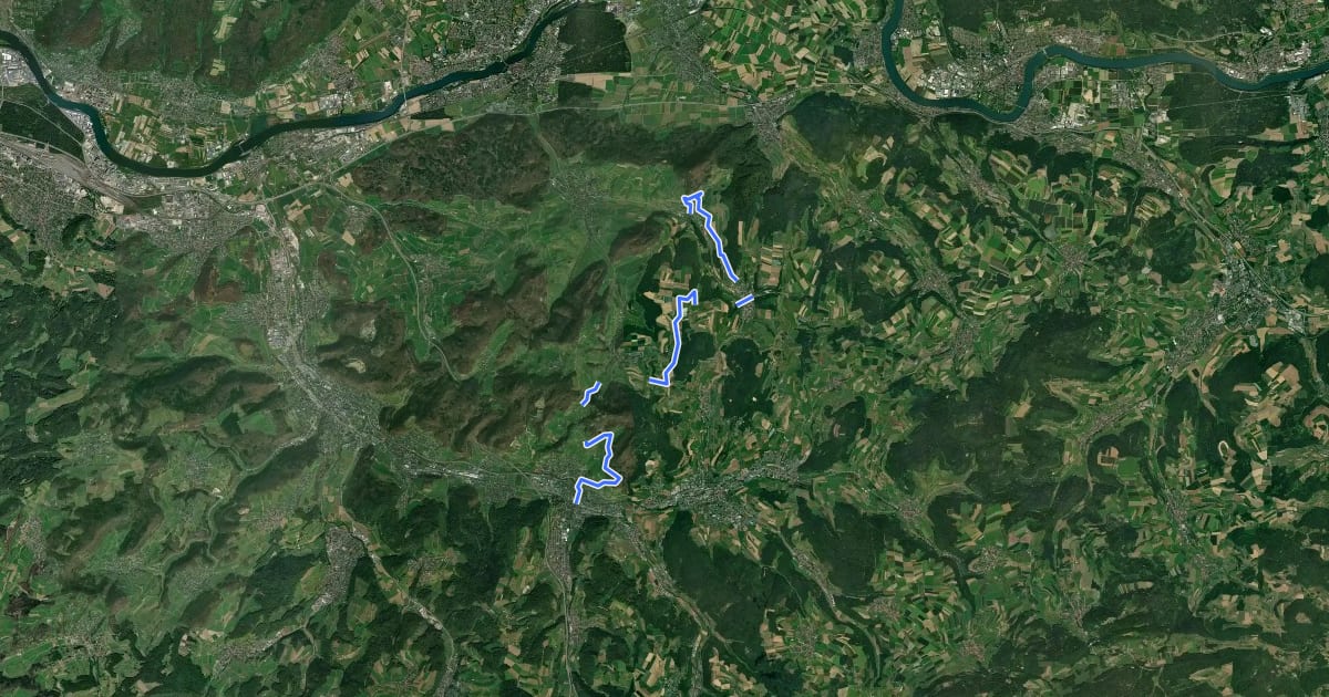 Маршрут Rebenweg на спутниковом снимке