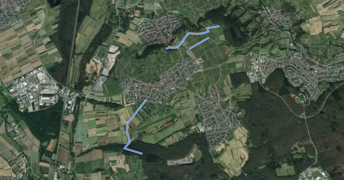 Маршрут Reblandpanoramaweg на спутниковом снимке