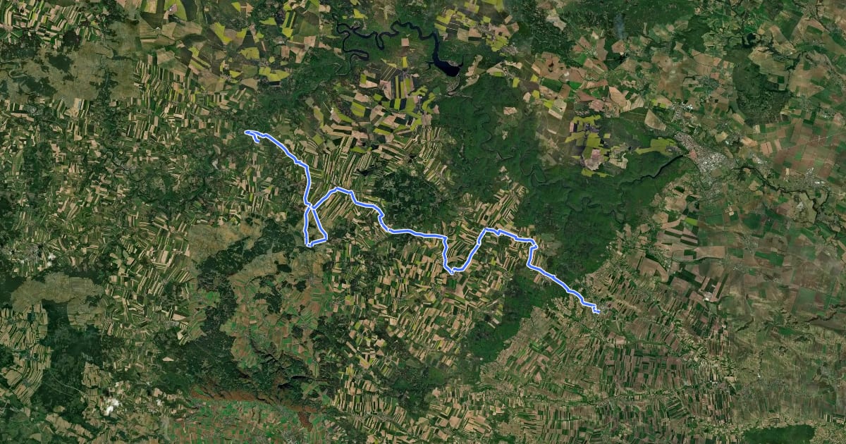 Маршрут Reblausexpress Radweg на спутниковом снимке