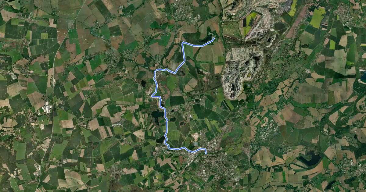 Маршрут RECARBO RADWEG на спутниковом снимке