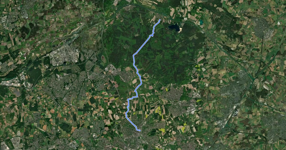 Маршрут Recklinghausen - Flaesheim X16 на спутниковом снимке