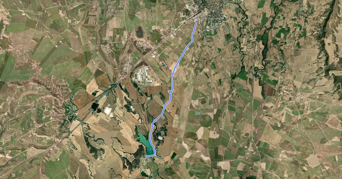 Маршрут Recorrido por el humedal de Valdabra на спутниковом снимке