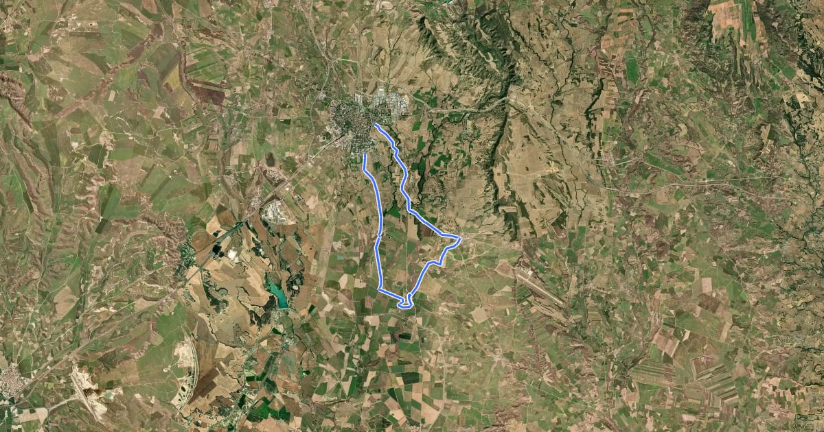 Маршрут Recorrido por los pueblos de la Hoya на спутниковом снимке