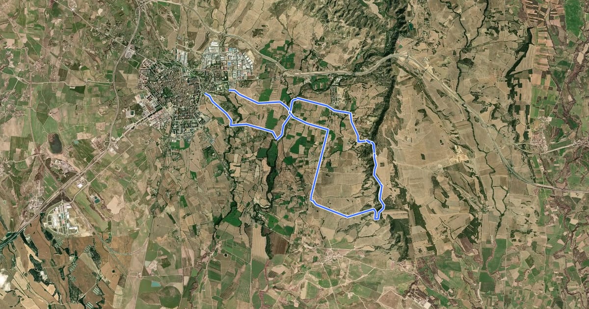 Маршрут Recorrido por los Sasos de Tierz y Bellestar на спутниковом снимке
