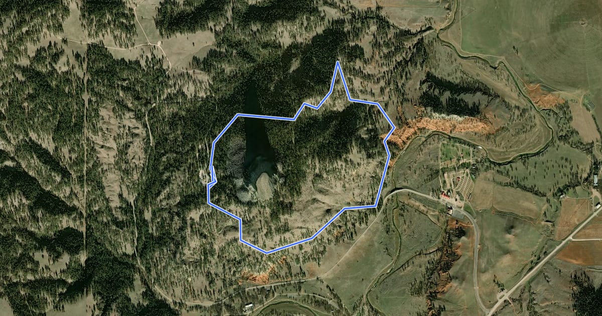 Маршрут Red Beds Trail на спутниковом снимке