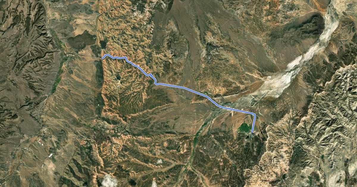 Маршрут Red Canyon Bicycle Trail на спутниковом снимке