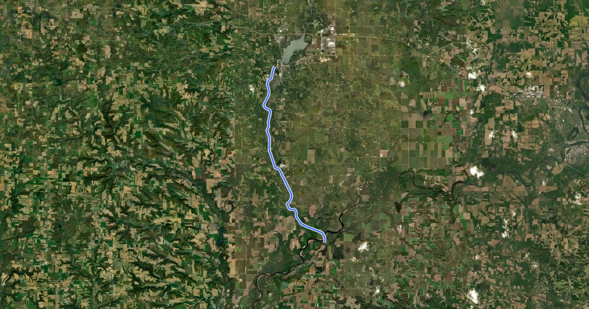 Маршрут Red Cedar State Trail на спутниковом снимке
