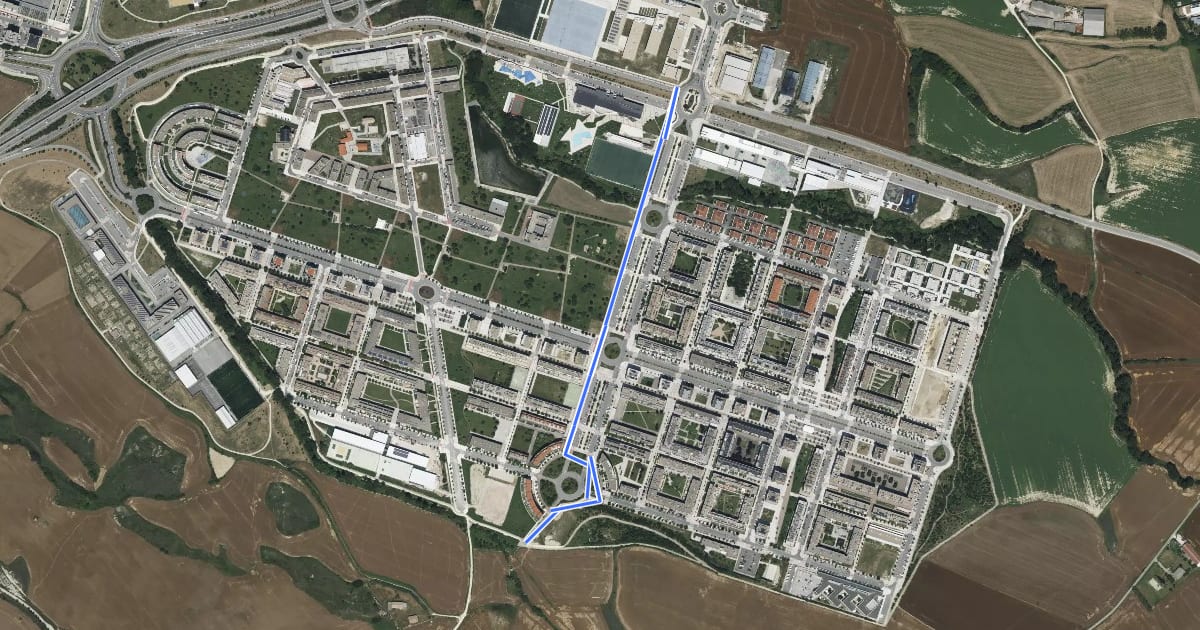 Маршрут Red ciclista del Valle de Egüés (Itinerario 4) на спутниковом снимке
