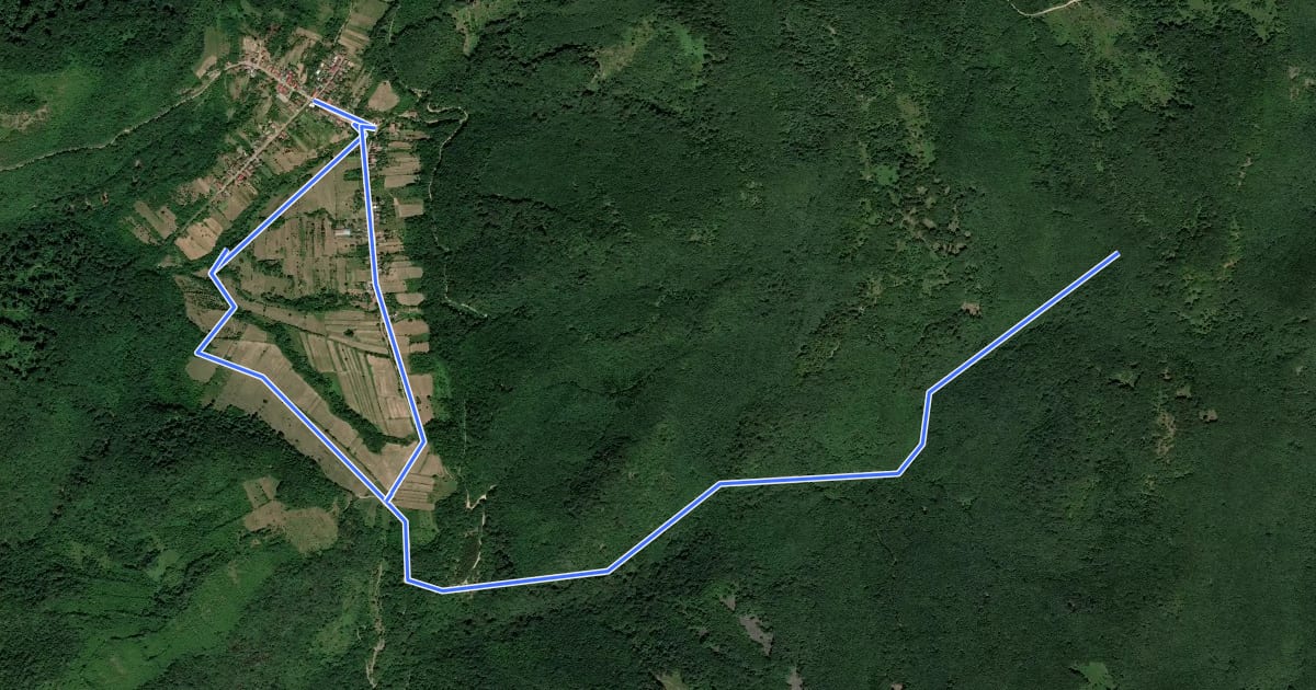 Маршрут Red dot tourist path на спутниковом снимке