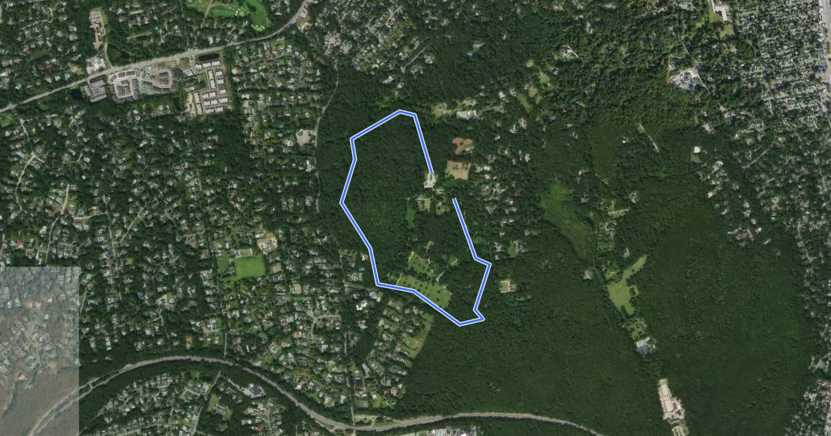 Маршрут Red Dot Trail на спутниковом снимке