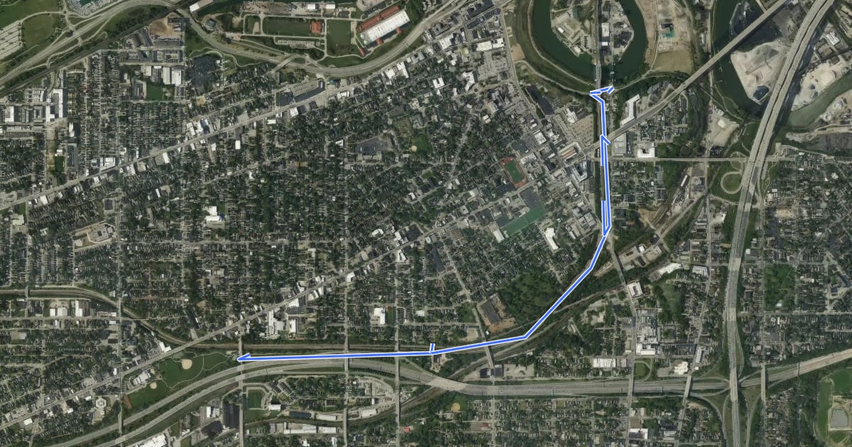 Маршрут Red Line Greenway на спутниковом снимке