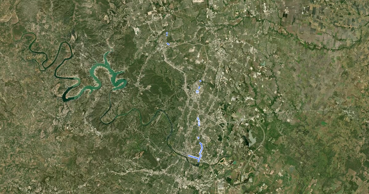 Маршрут Red Line Parkway Trail на спутниковом снимке