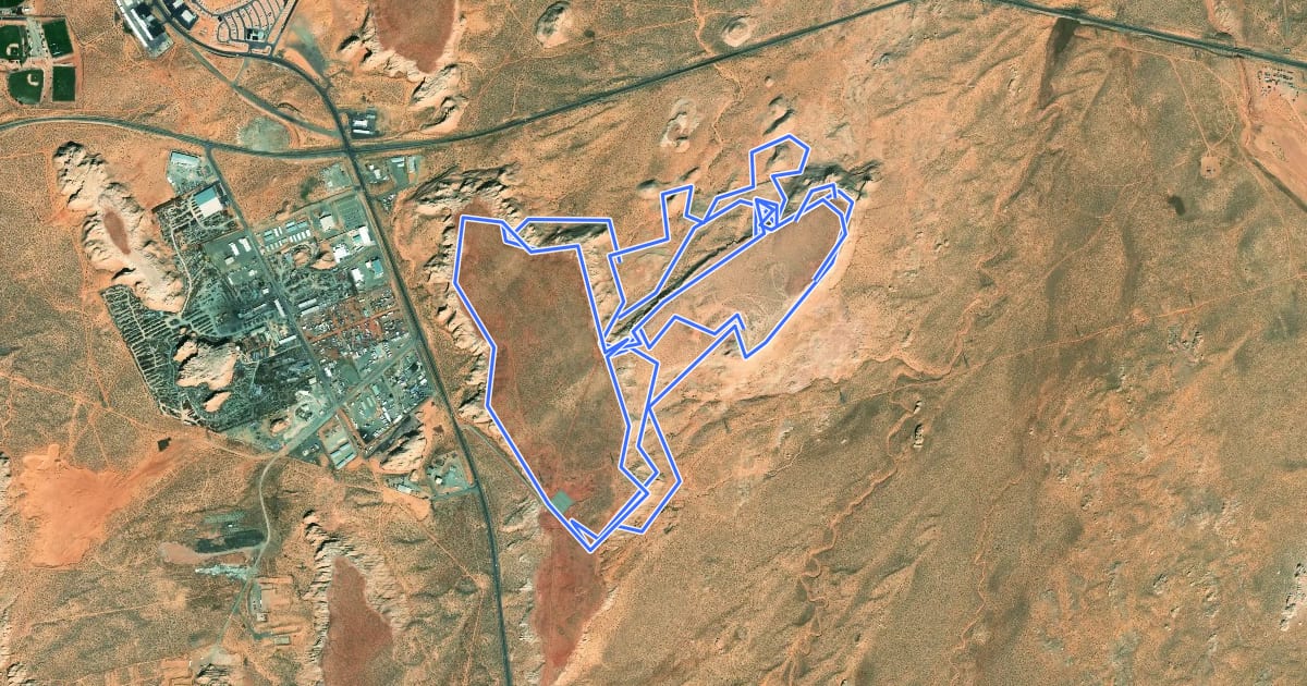Маршрут Red Mesa Rim Trail на спутниковом снимке