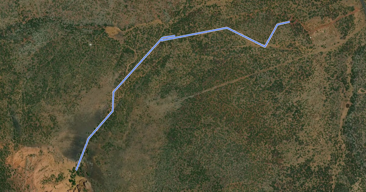 Маршрут Red Mountain Trail #159 на спутниковом снимке