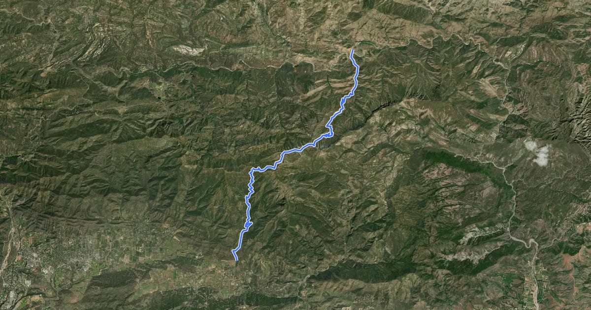 Маршрут Red Reef Trail на спутниковом снимке