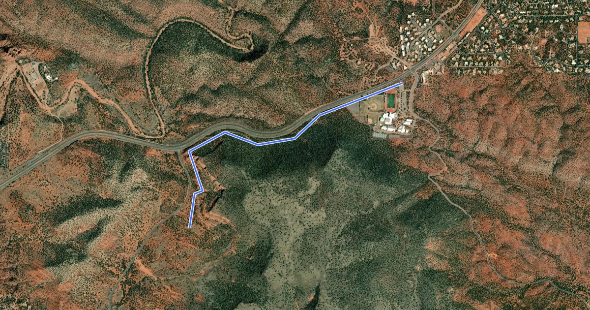 Маршрут Red Rock Loop #118 на спутниковом снимке