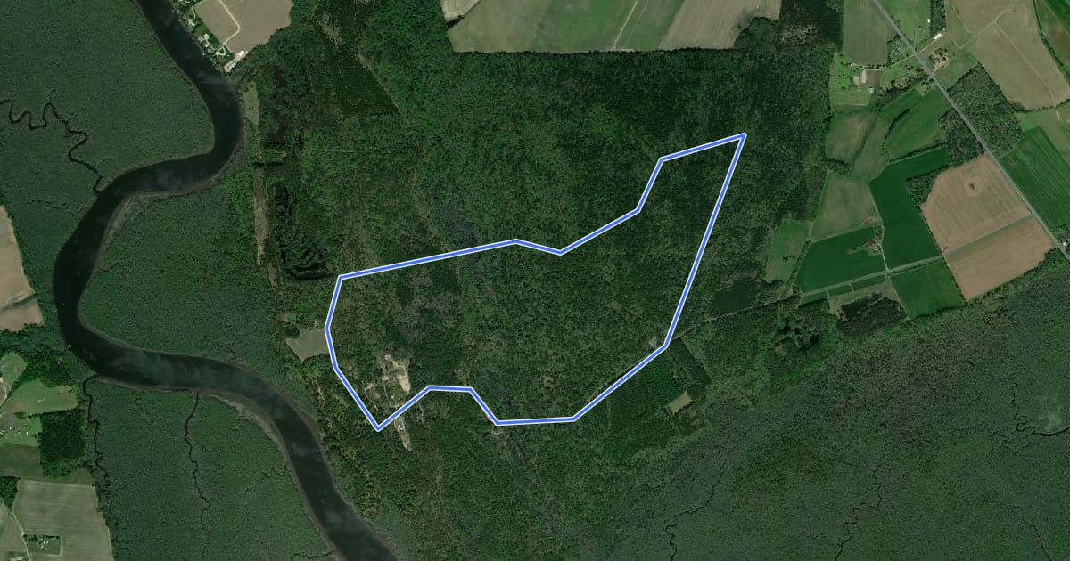 Маршрут Red Trail на спутниковом снимке