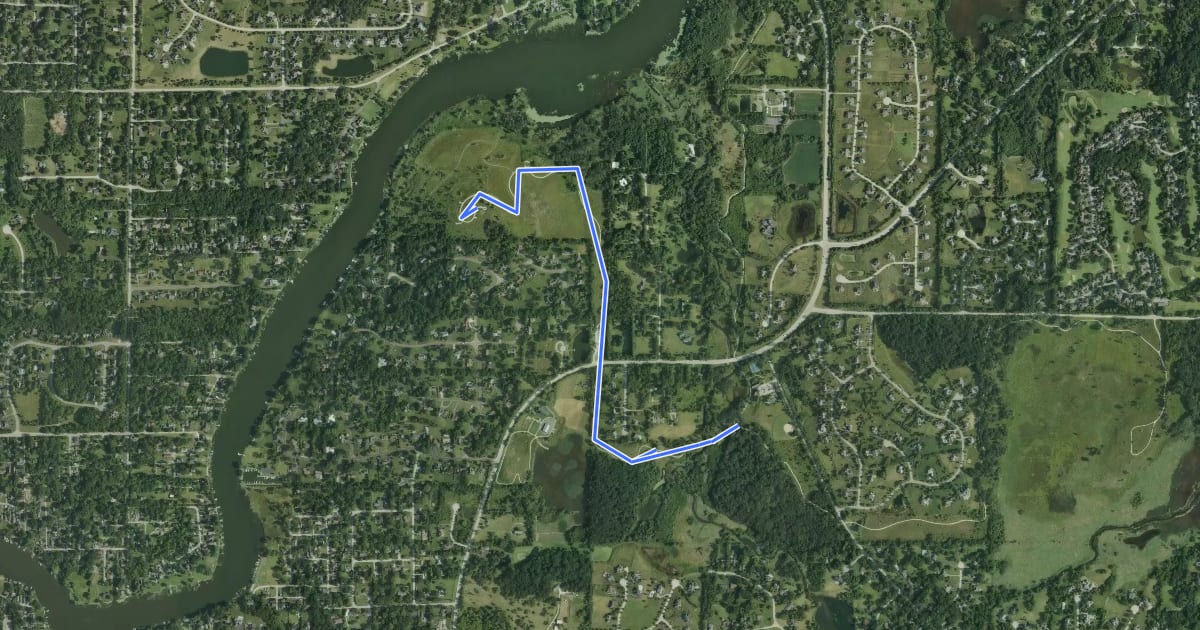 Маршрут Red Trail @ Grassy Lake Forest Preserve на спутниковом снимке