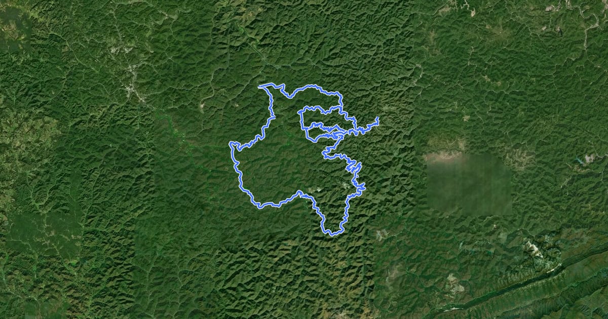 Маршрут Redbird Crest Trail #801 на спутниковом снимке