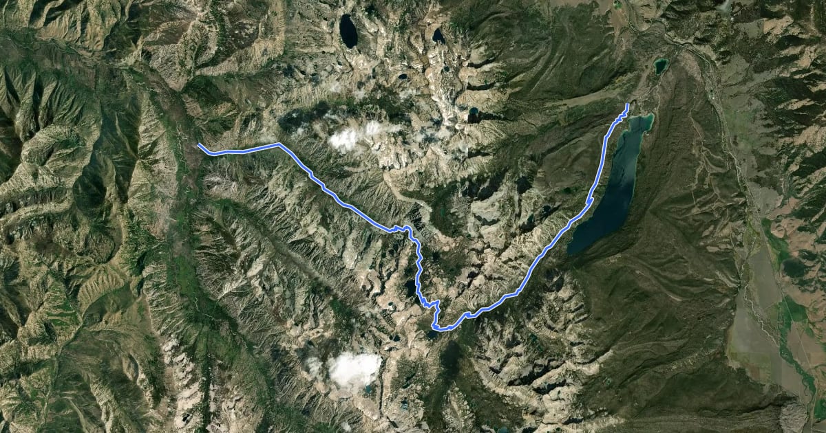 Маршрут Redfish Creek - Baron Creek Trail на спутниковом снимке