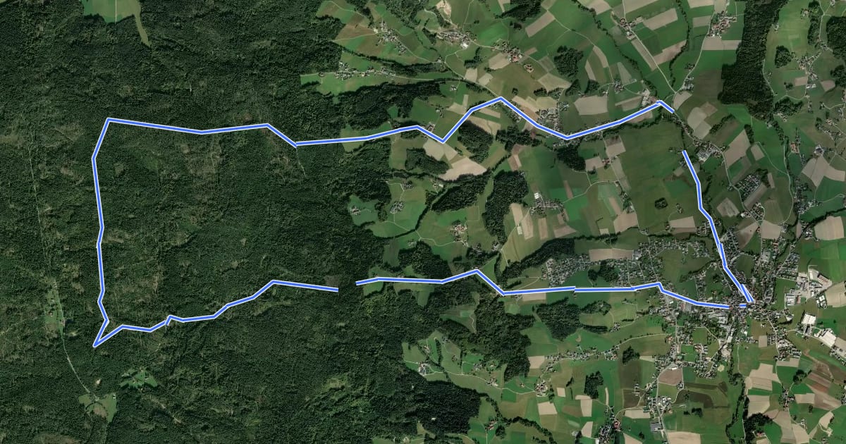 Маршрут Redltal Wanderweg на спутниковом снимке