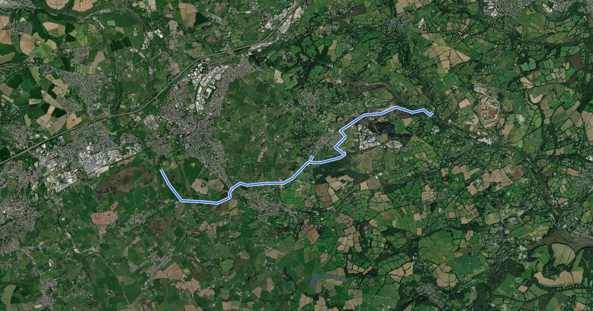 Маршрут Redruth and Chasewater Railway Trail на спутниковом снимке