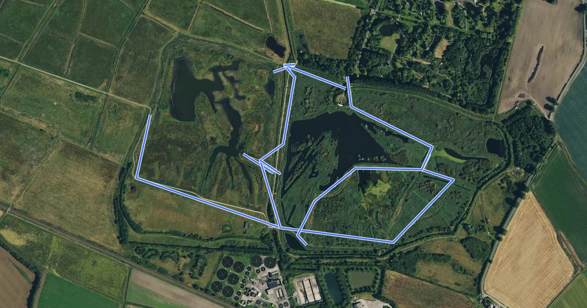 Маршрут Reedbed Walk на спутниковом снимке