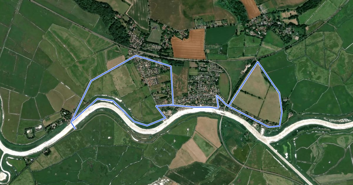 Маршрут Reedham Circular на спутниковом снимке