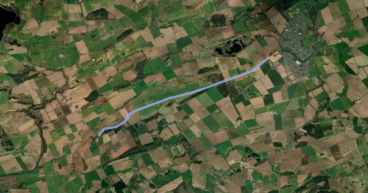 Маршрут Reedie Market Drove Road на спутниковом снимке