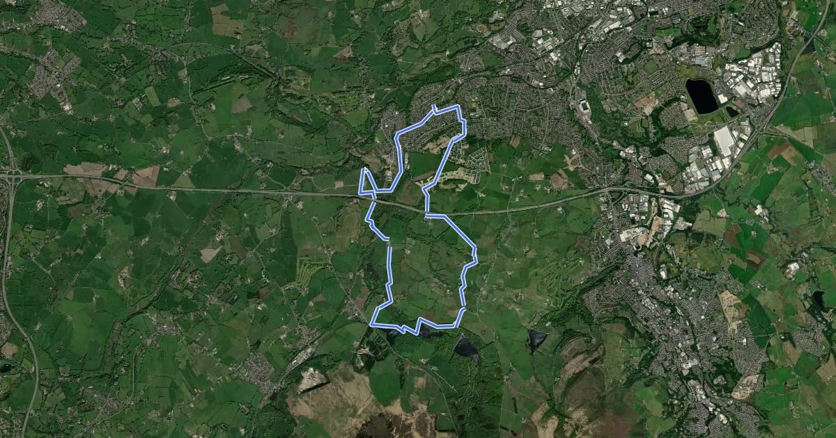 Маршрут Reelers Trail - Witton Weavers Way на спутниковом снимке