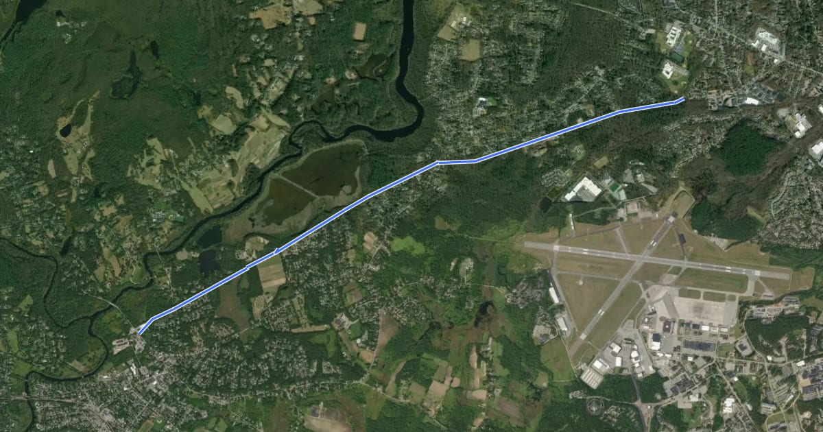 Маршрут Reformatory Branch Trail на спутниковом снимке