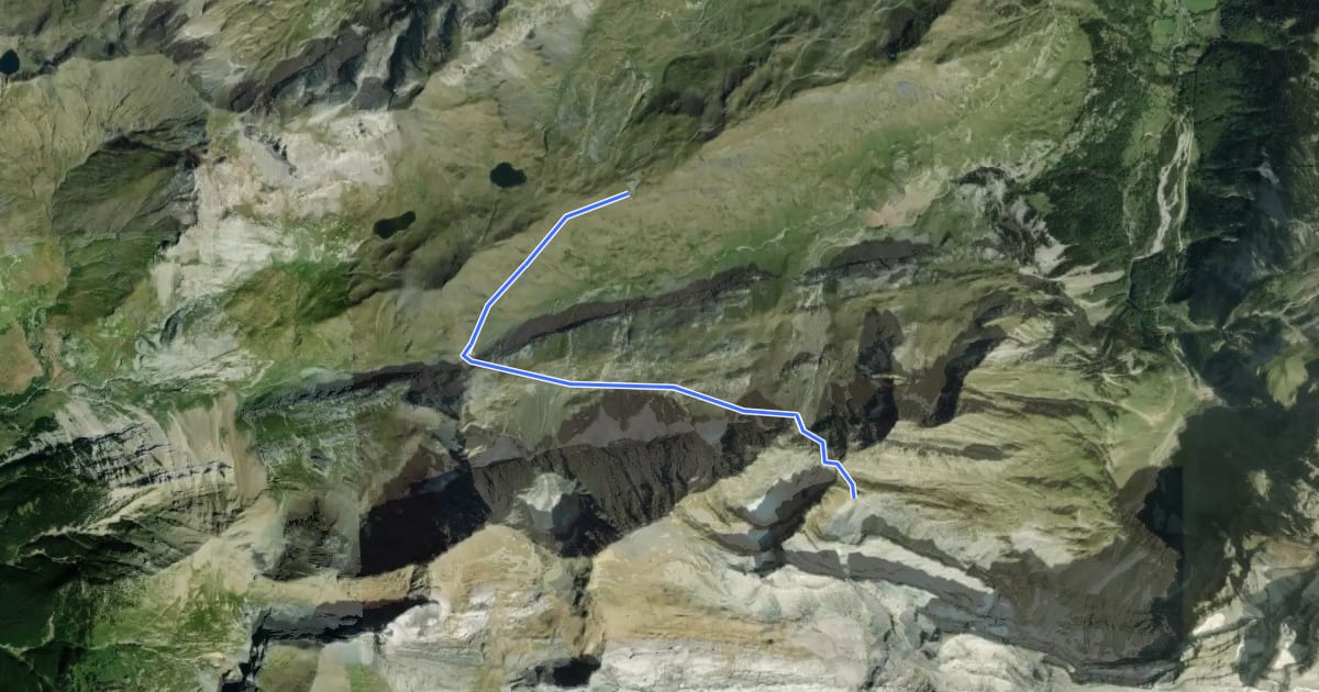Маршрут Refuge de la Brèche de Roland на спутниковом снимке