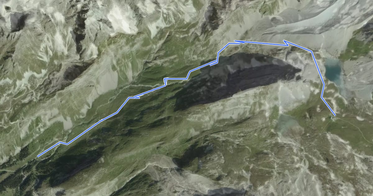 Маршрут Refuge du Col de la Vanoise на спутниковом снимке