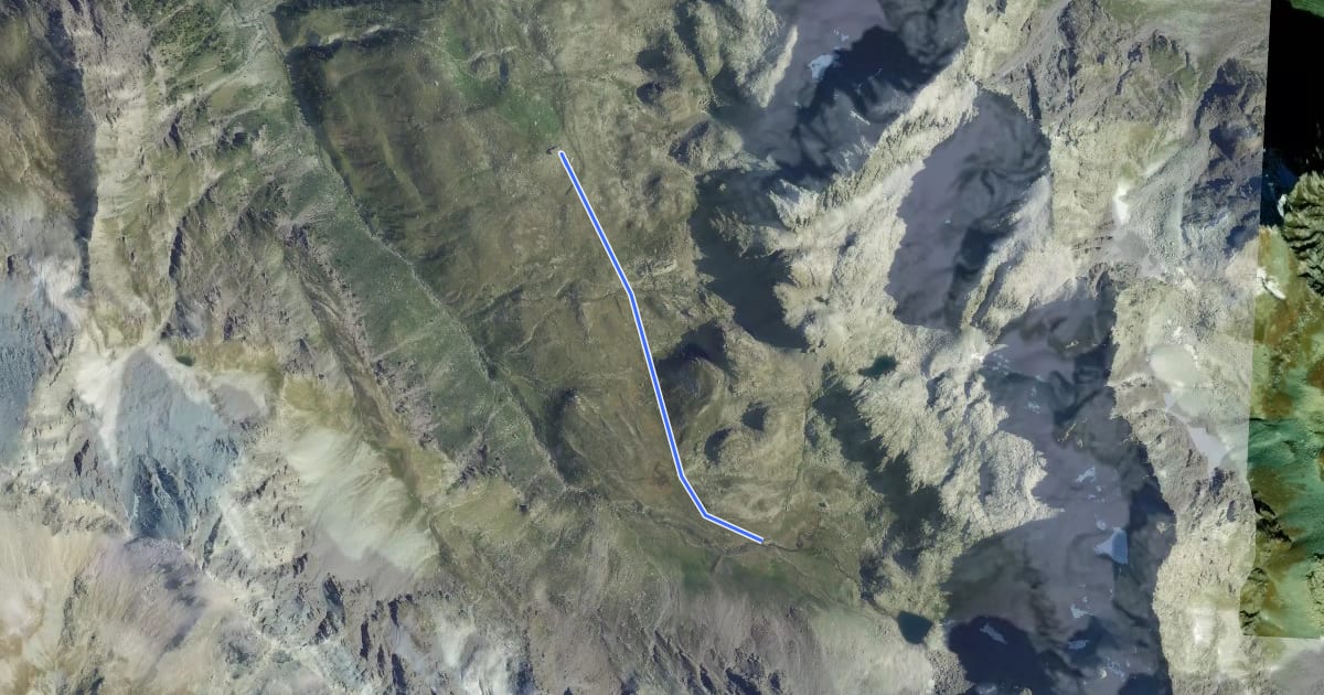 Маршрут Refuge du Viso - Montagne du Viso на спутниковом снимке
