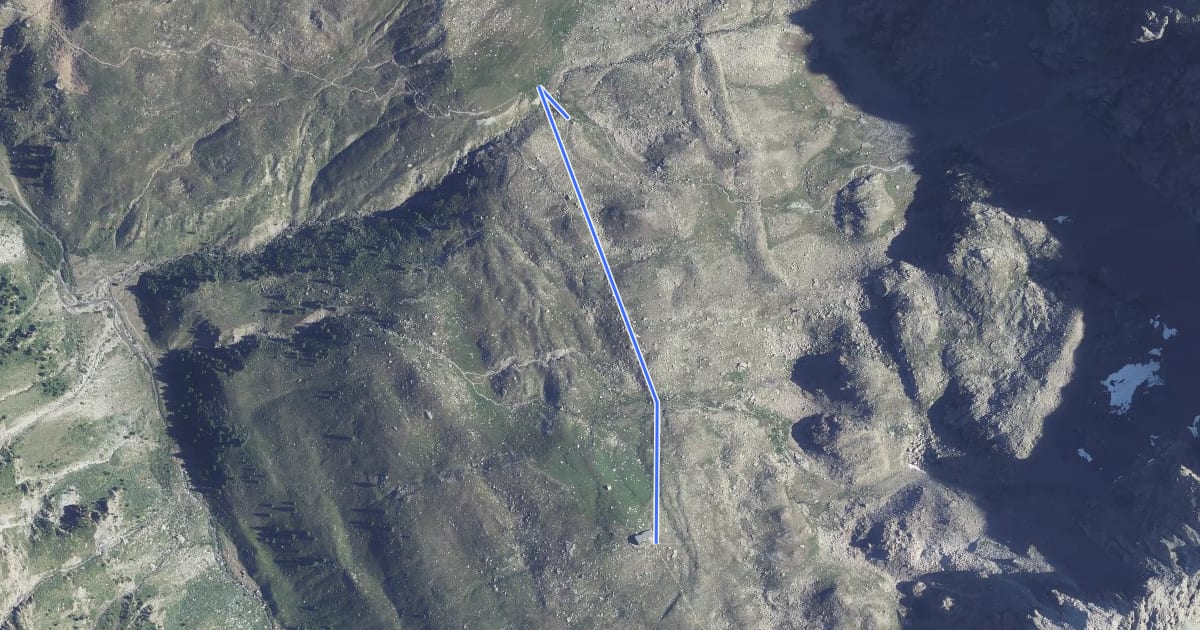 Маршрут Refuge du Viso - Torrent de la Faïtou на спутниковом снимке