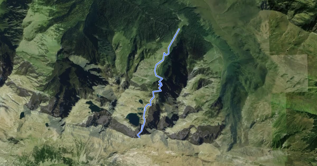 Маршрут Refuge et Port de Vénasque на спутниковом снимке