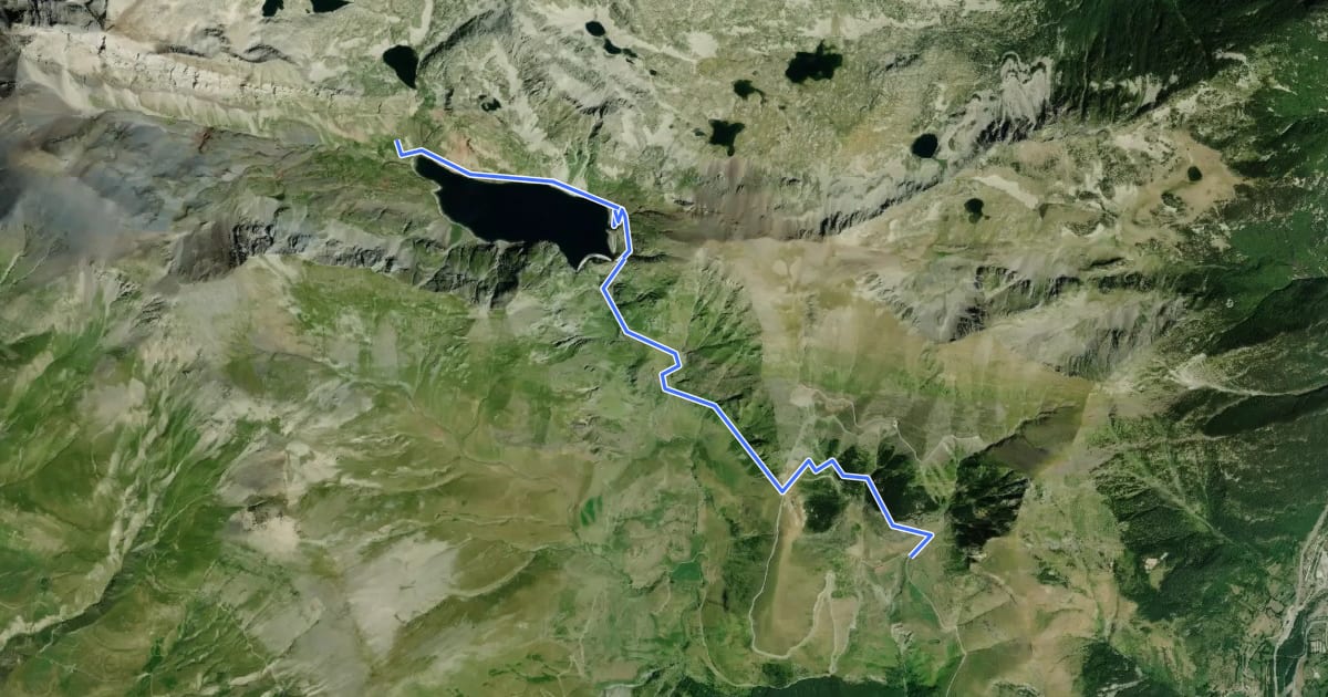 Маршрут Refugio Cap de Llauset - Bordas de Nestui на спутниковом снимке