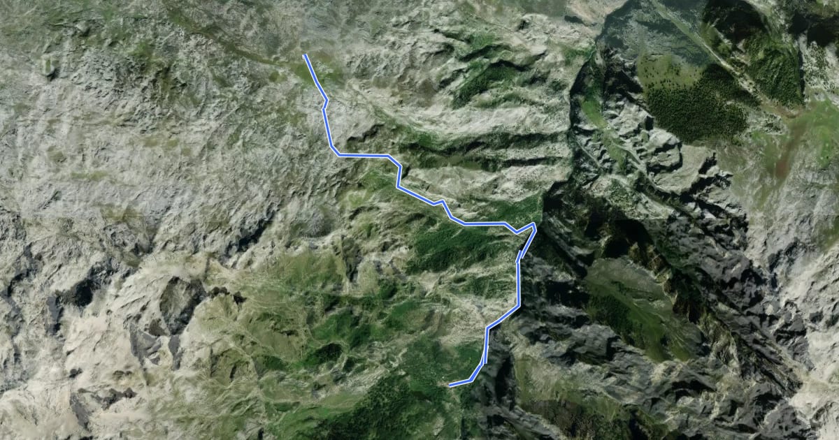 Маршрут Refugio de Vega de Ario - Caín (por Canal de Trea) на спутниковом снимке