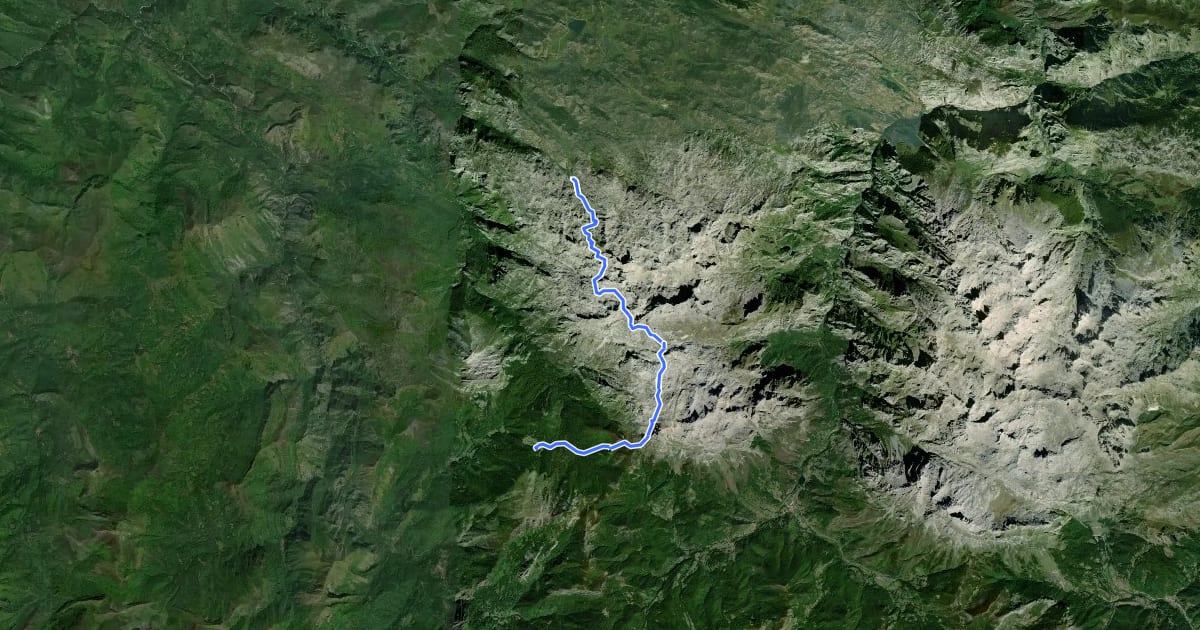 Маршрут Refugio de Vegarredonda - Refugio de Vegabaño на спутниковом снимке